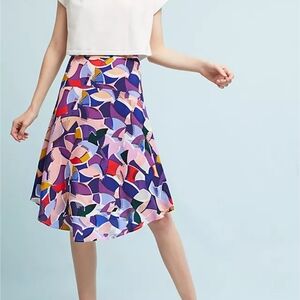 Maeve Multicolor Abstract Midi Skirt